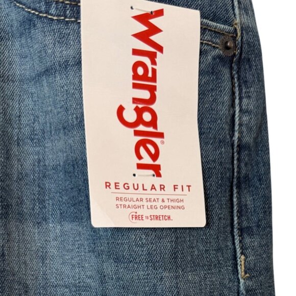 NWT Wrangler 38x30 Mens Regular Fit Jeans Blue Denim - Picture 6 of 14